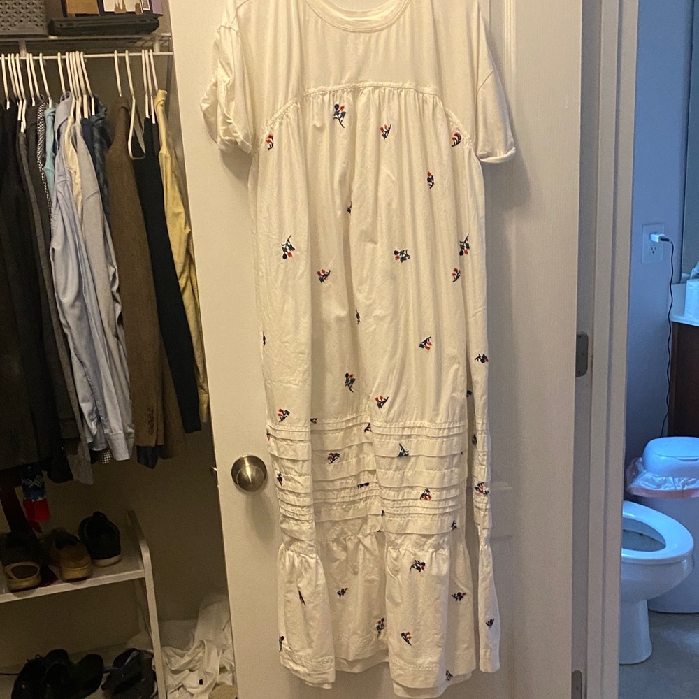 Oversized Unlined Anthropologie White Maxi Dress